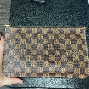 Louis Vuitton GM Pochette Damier Ebene Red Interior - NO STRAP